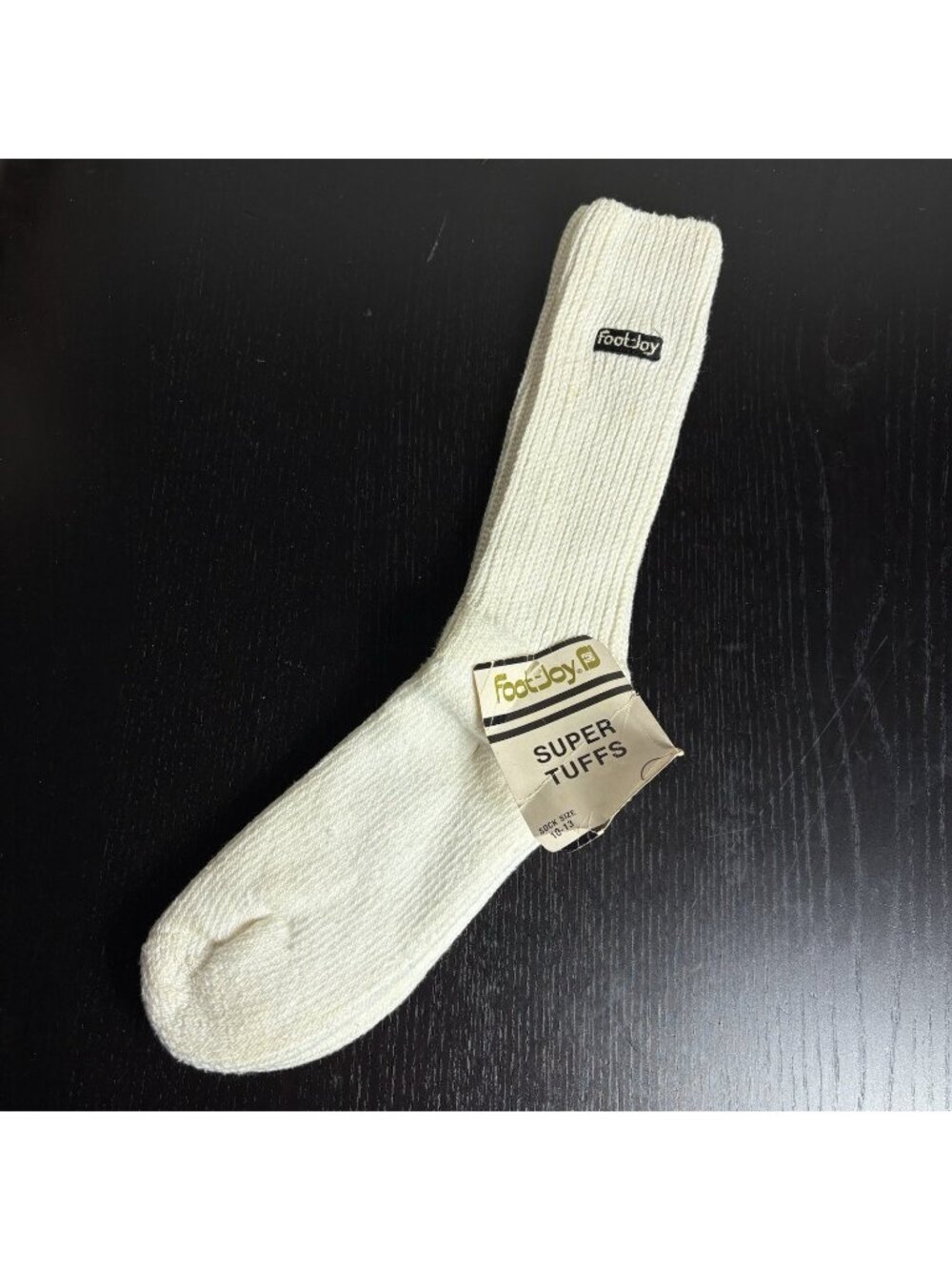Vintage 80s FOOTJOY Mens 10-13 Super Tuffs Golf Socks Off-White NEW w/FLAW, READ